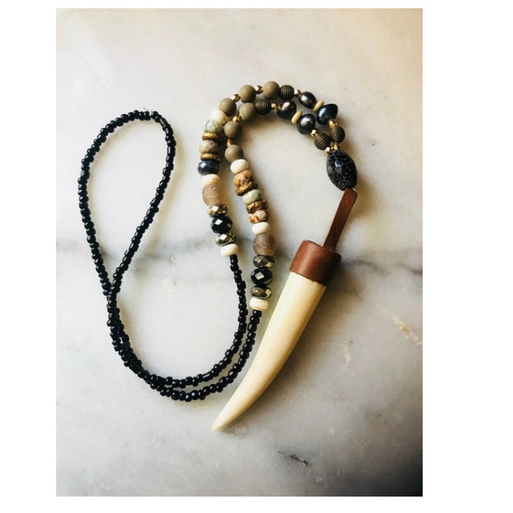 Horn | Brown Leather and Brass